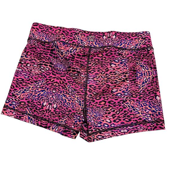 Fila pink animal print biker shorts fitted stretchy sz S - Picture 8 of 9